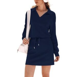 Women's Two-Piece Lounge & Athletic Set – Chic Meets Comfort!‎ Navy Blue Large